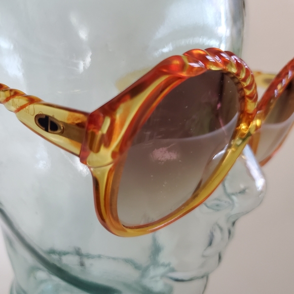 Vintage Christian Dior 1970s Amber Braid Sunglasses Made in Germany - Picture 9 of 13